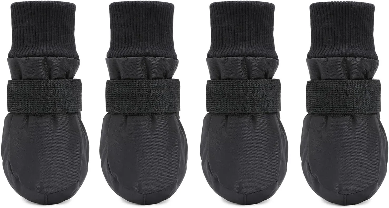 Soft Sole Waterproof Winter Dog Boots - Anti-Slip Paw Protector Puppy Shoes for Winter, Snowy Day, Perfect Dog Booties Outdoor (Medium: 3" Length)