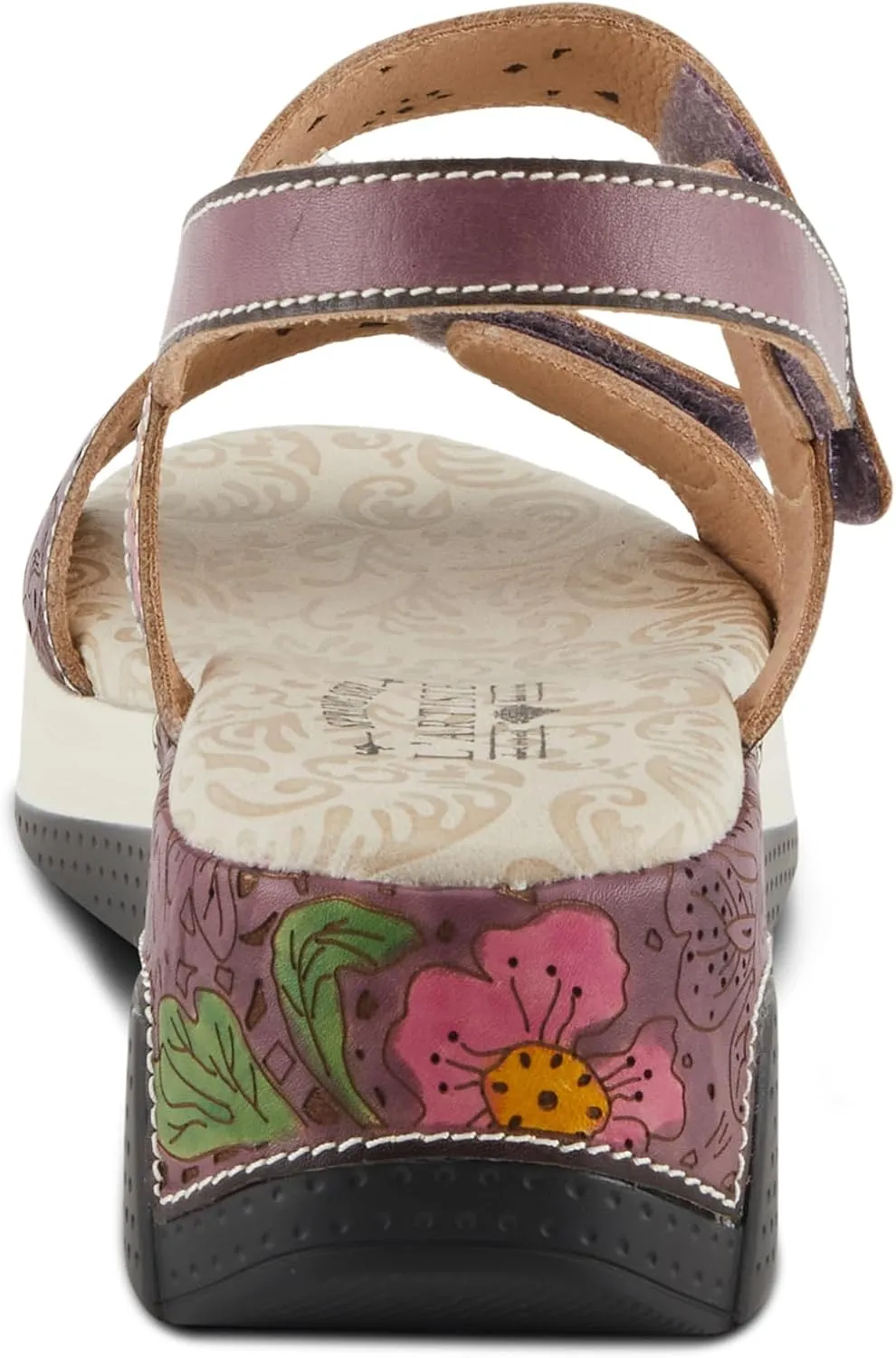 Spring Step L'Artiste Women's CAITLINA - Hand-Painted Floral Athleisure Sandals for Women