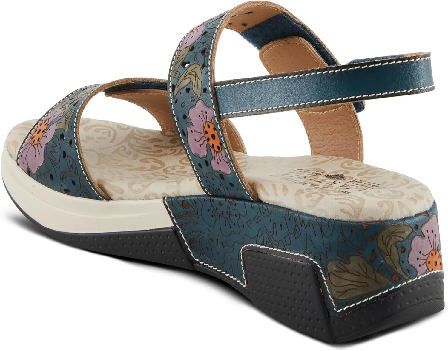 Spring Step L'Artiste Women's CAITLINA - Hand-Painted Floral Athleisure Sandals for Women
