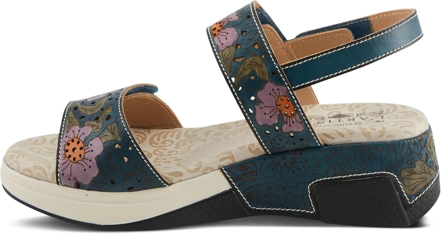 Spring Step L'Artiste Women's CAITLINA - Hand-Painted Floral Athleisure Sandals for Women