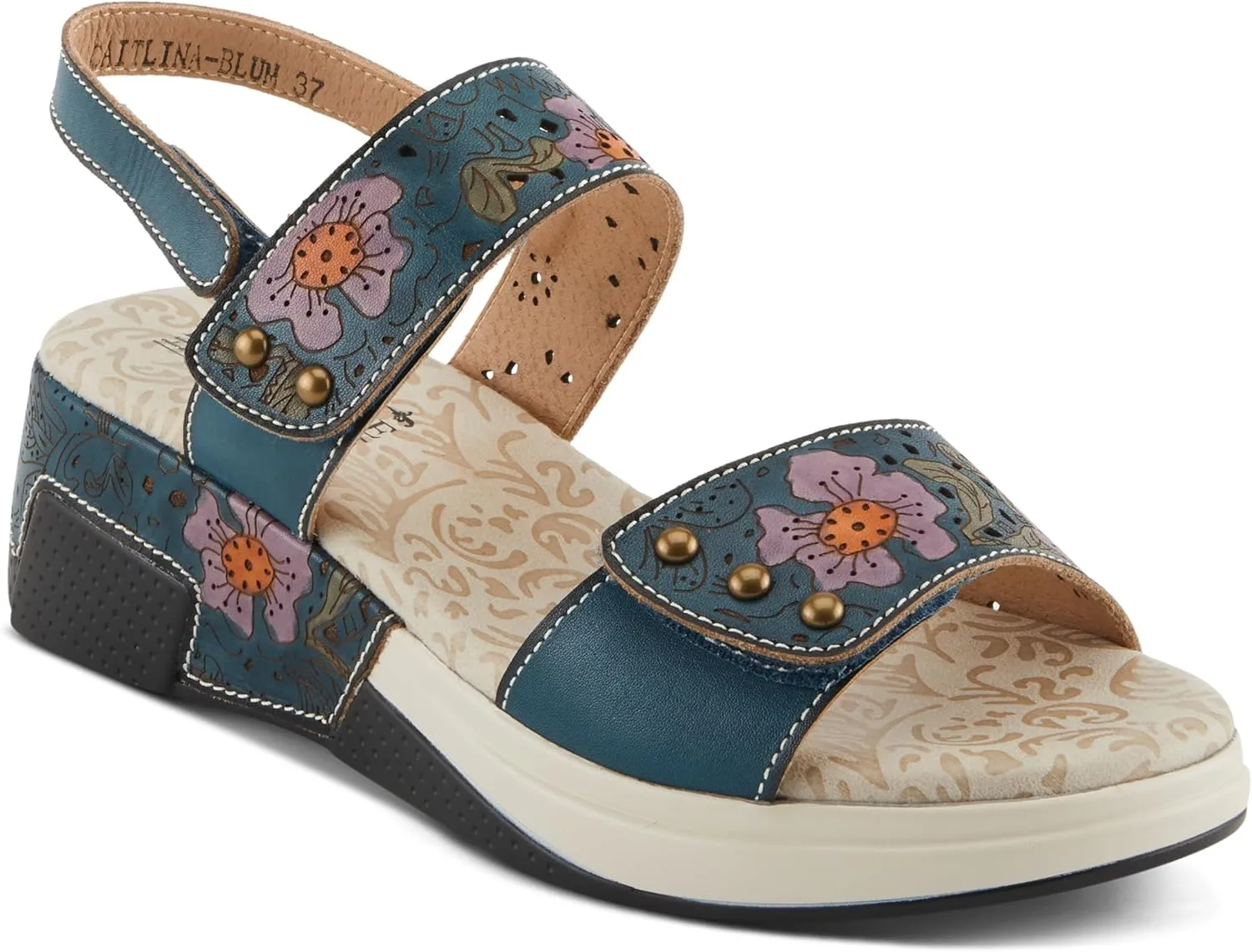 Spring Step L'Artiste Women's CAITLINA - Hand-Painted Floral Athleisure Sandals for Women