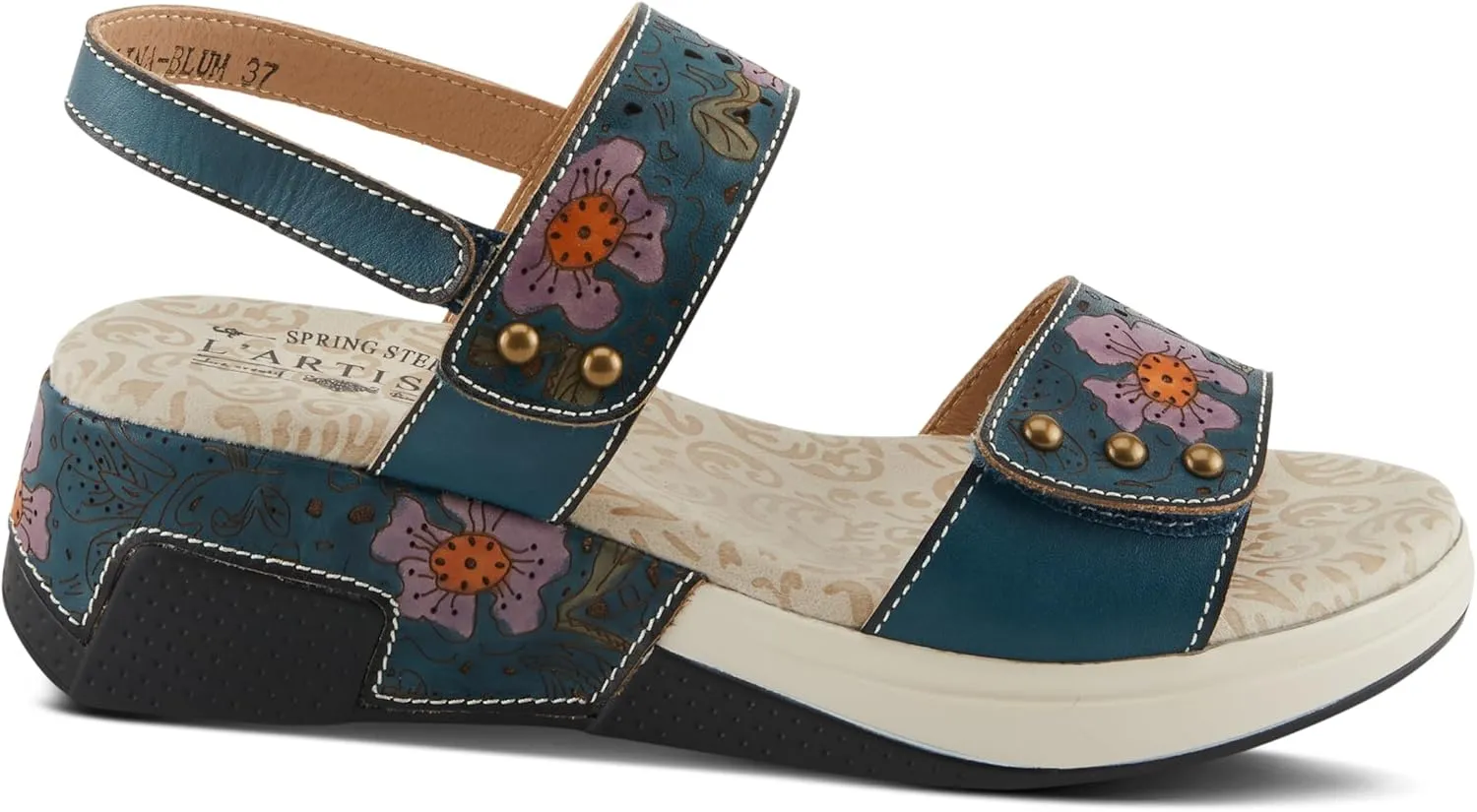 Spring Step L'Artiste Women's CAITLINA - Hand-Painted Floral Athleisure Sandals for Women