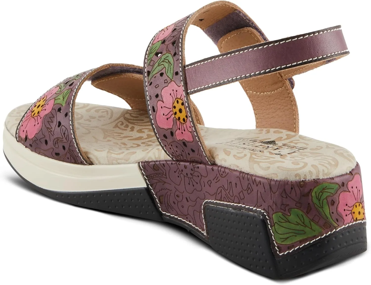 Spring Step L'Artiste Women's CAITLINA - Hand-Painted Floral Athleisure Sandals for Women