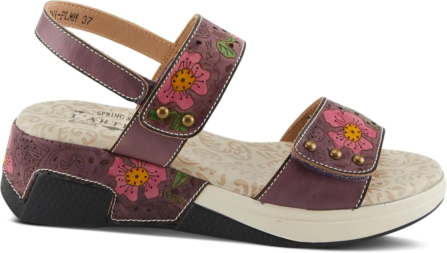 Spring Step L'Artiste Women's CAITLINA - Hand-Painted Floral Athleisure Sandals for Women
