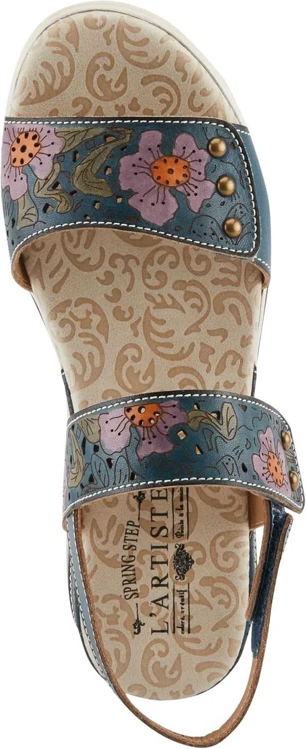 Spring Step L'Artiste Women's CAITLINA - Hand-Painted Floral Athleisure Sandals for Women