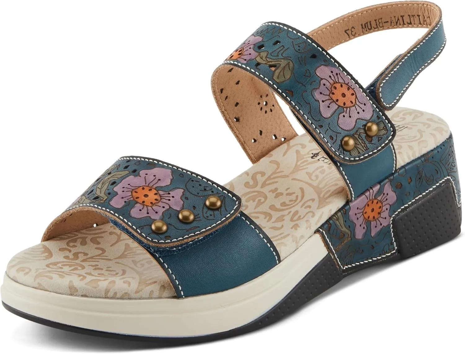 Spring Step L'Artiste Women's CAITLINA - Hand-Painted Floral Athleisure Sandals for Women
