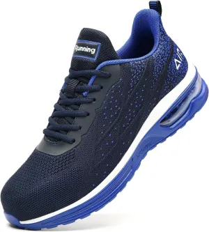 Steel Toe Shoes for Men No Slip Work Boots Mens Steel Toe Shoe Safety Sneakers Puncture Proof Tennis Lightweight Comfortable Air Cushion Construction Footwear US 7.5-13