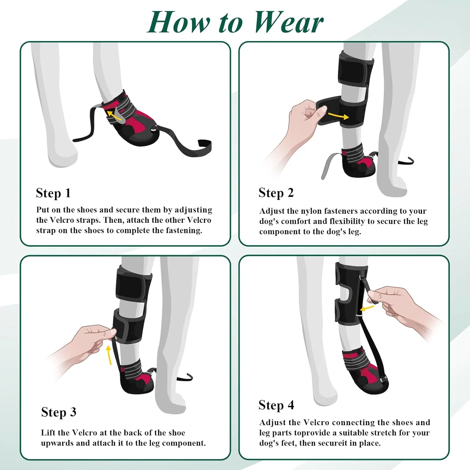 Strap-On Drop Foot Brace (No Knuckling Boot Brace) for Dogs— Corrective Dog Shoes to Safely Lift Toes for Foot Issues, Arthritis, and improving Walking gait in Dogs(XL)
