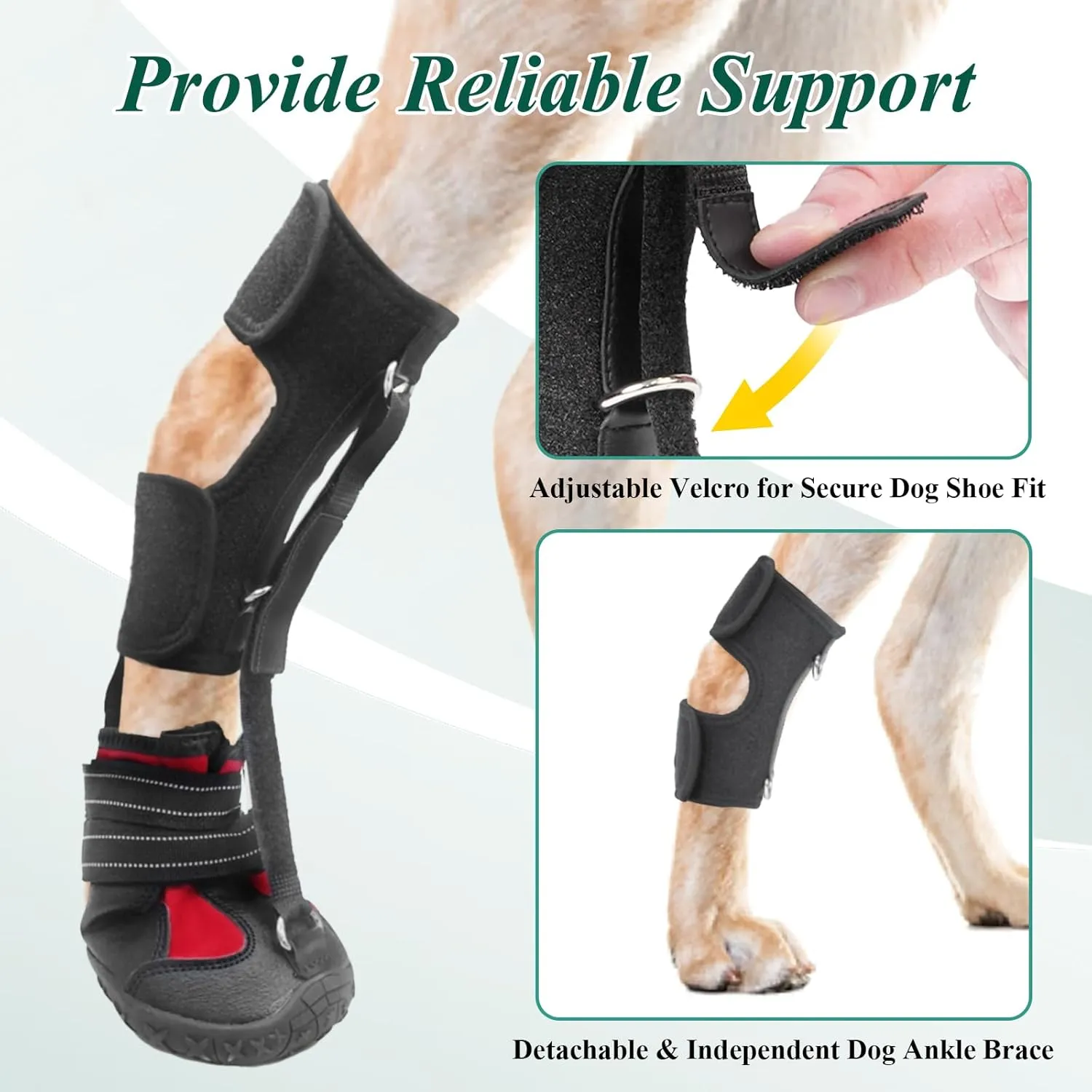 Strap-On Drop Foot Brace (No Knuckling Boot Brace) for Dogs— Corrective Dog Shoes to Safely Lift Toes for Foot Issues, Arthritis, and improving Walking gait in Dogs(XL)