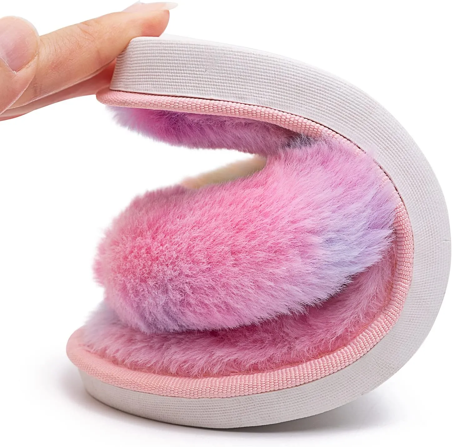 techcity Boys Girls Fuzzy Flip Flop Slippers Kids Cute Soft Comfy Open Toe Fluffy Slip On Thong Flat Sandals House Home Fur Slides Indoor Outdoor