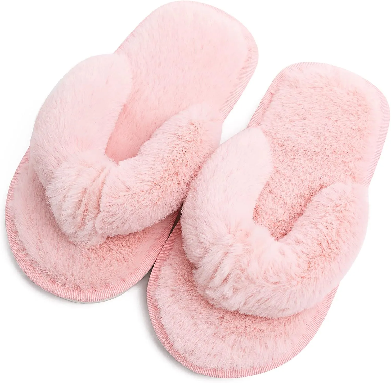 techcity Boys Girls Fuzzy Flip Flop Slippers Kids Cute Soft Comfy Open Toe Fluffy Slip On Thong Flat Sandals House Home Fur Slides Indoor Outdoor