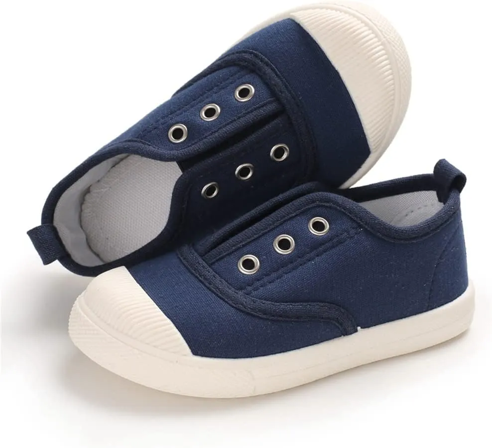 Timatego Toddler Boys Girls Canvas Slip On Shoes Lightweight Casual Kids Sneakers School Runing Tennis Shoes
