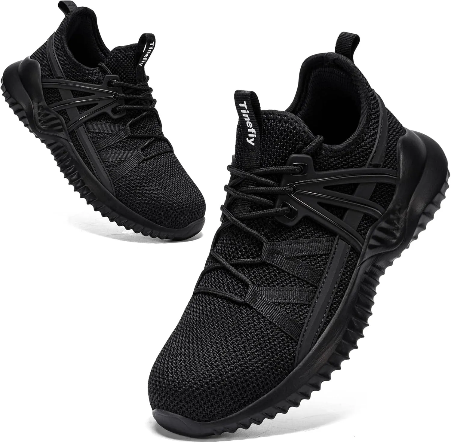 Tinefiy Steel Toe Shoes for Women Lightweight Comfortable Slip Resistant Safety Work Sneakers Composite Toe Indestructible Shoe