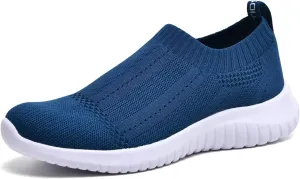 TIOSEBON Women's Walking Sock Shoes Elastic Knit Lightweight Slip on Breathable Yoga Sneakers