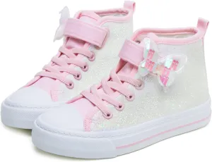 Toandon Kids Adorable Fashion High Top Casual Canvas Sneakers