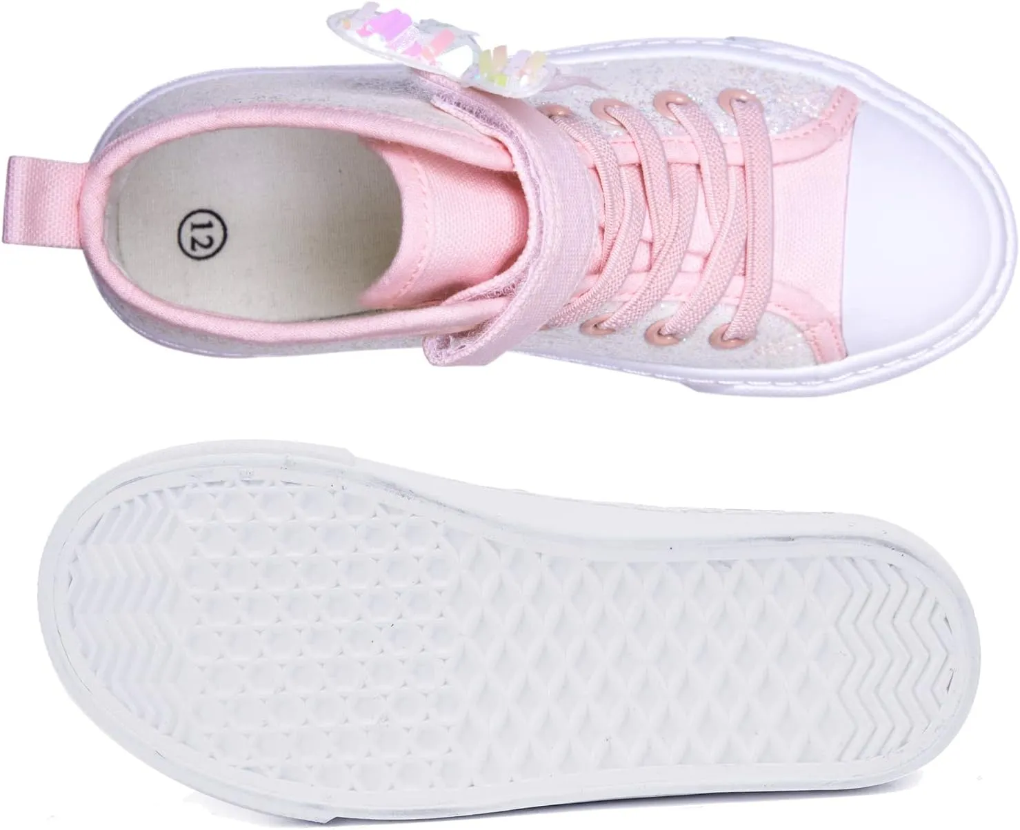 Toandon Kids Adorable Fashion High Top Casual Canvas Sneakers
