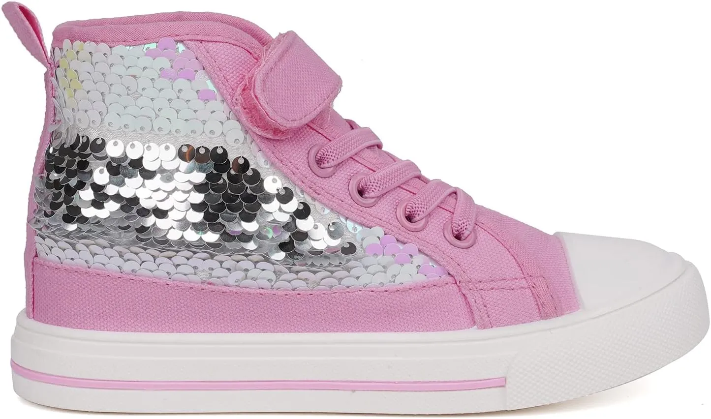 Toandon Kids Adorable Fashion High Top Casual Canvas Sneakers
