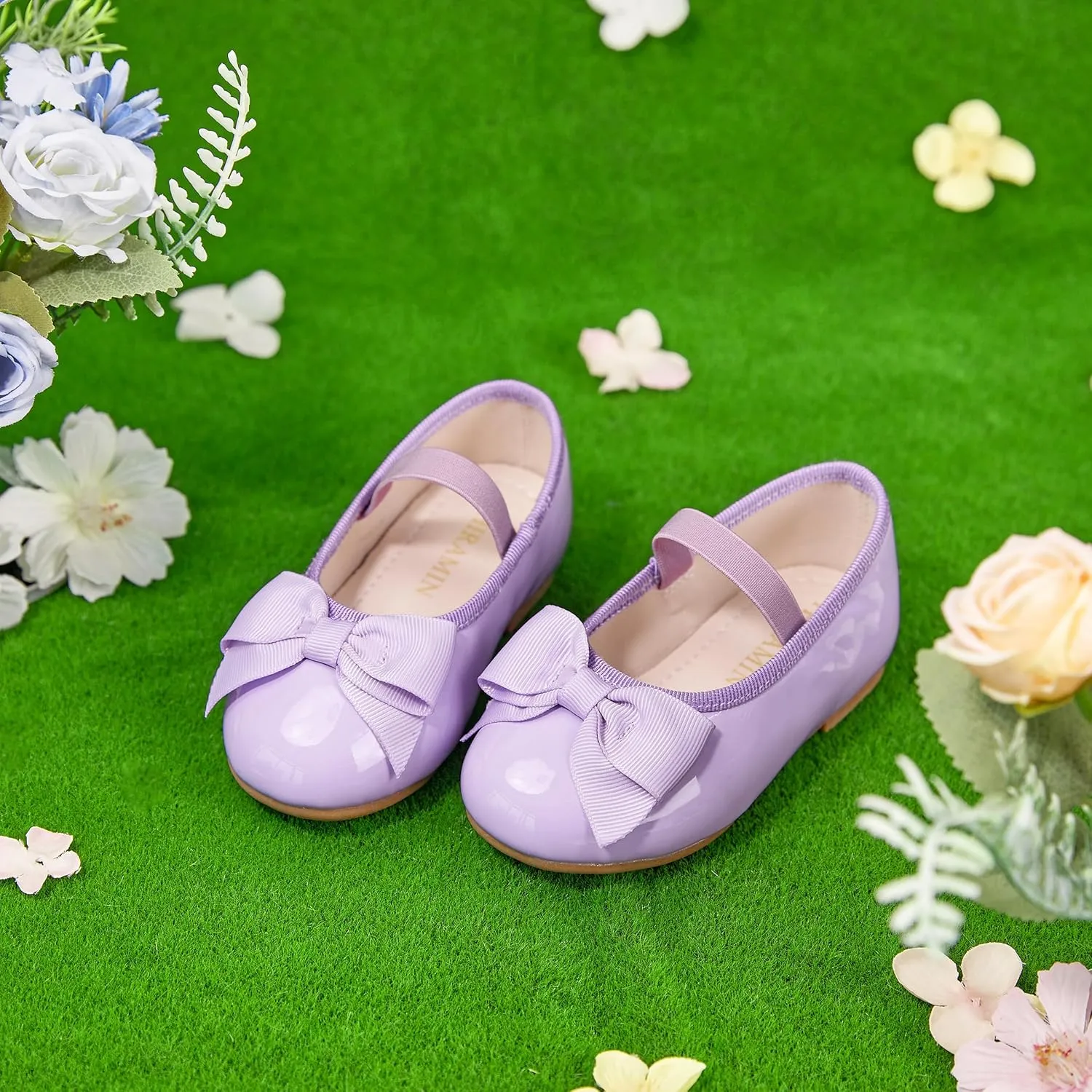 Toddler Flower Girl Dress Shoes - Little Girl Ballet Flats Bow Wedding Party