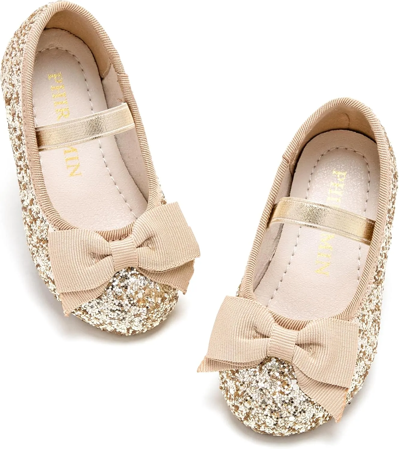 Toddler Flower Girl Dress Shoes - Little Girl Ballet Flats Bow Wedding Party