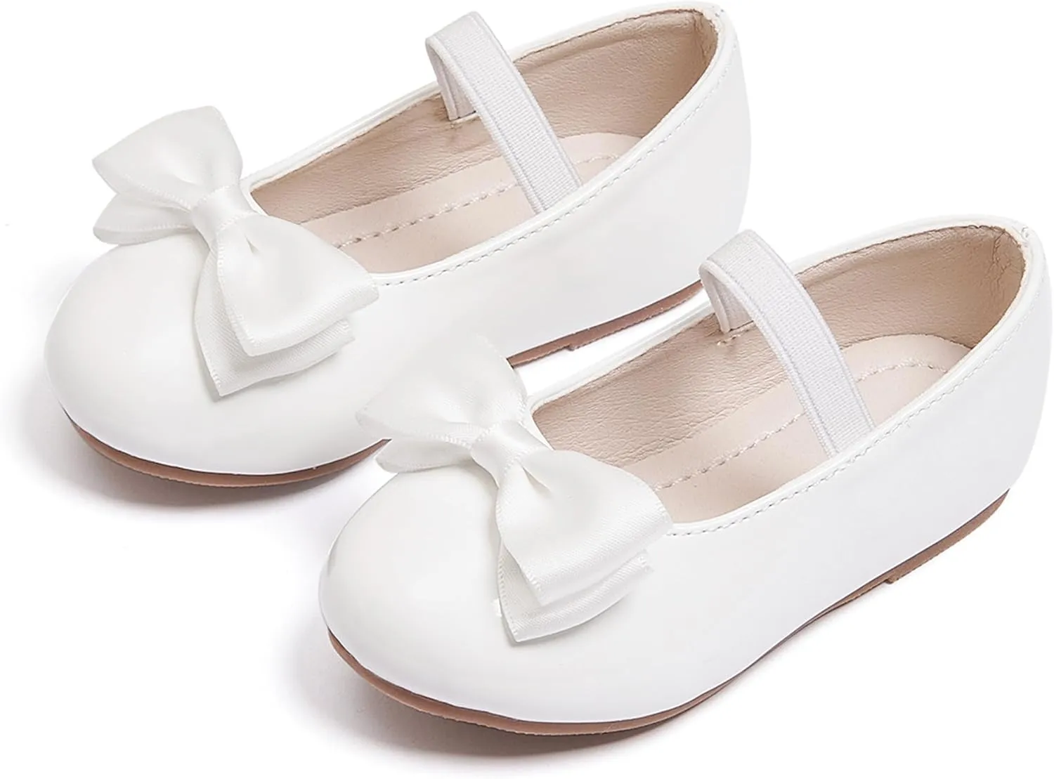 Toddler Flower Girl Dress Shoes - Little Girl Ballet Flats Bow Wedding Party