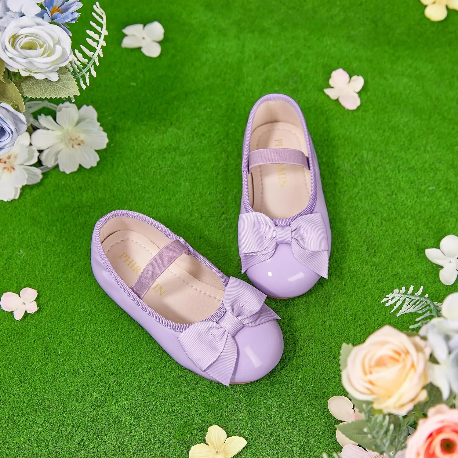 Toddler Flower Girl Dress Shoes - Little Girl Ballet Flats Bow Wedding Party