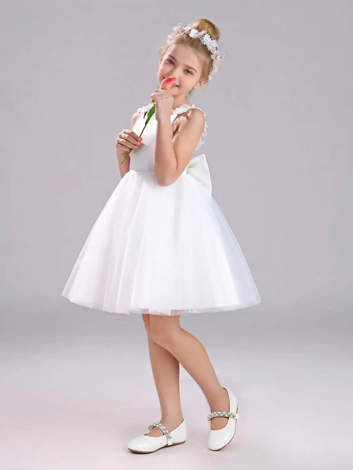 Toddler Flower Girl Dress Shoes - Little Girl Ballet Flats for Wedding Party