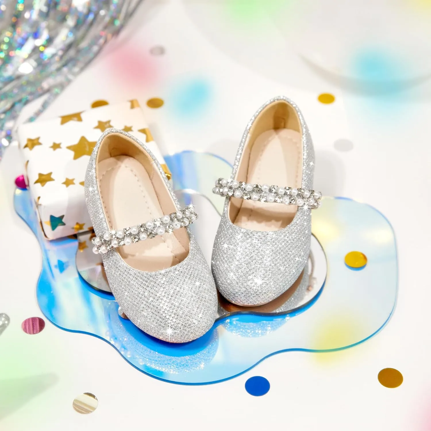 Toddler Flower Girl Dress Shoes - Little Girl Ballet Flats for Wedding Party