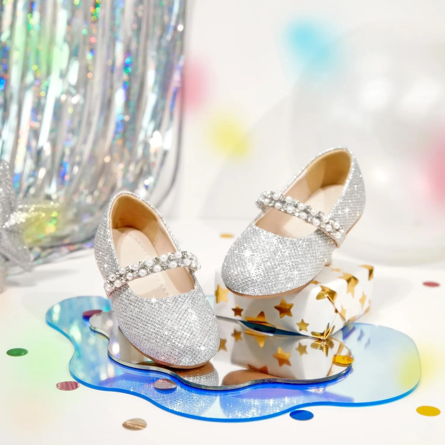 Toddler Flower Girl Dress Shoes - Little Girl Ballet Flats for Wedding Party