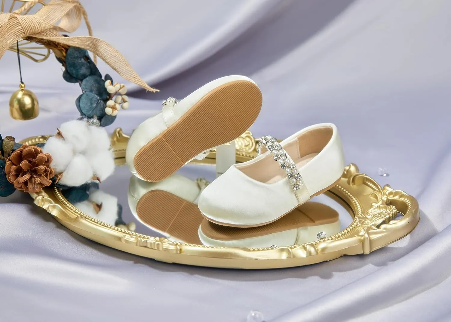 Toddler Flower Girl Dress Shoes - Little Girl Ballet Flats for Wedding Party