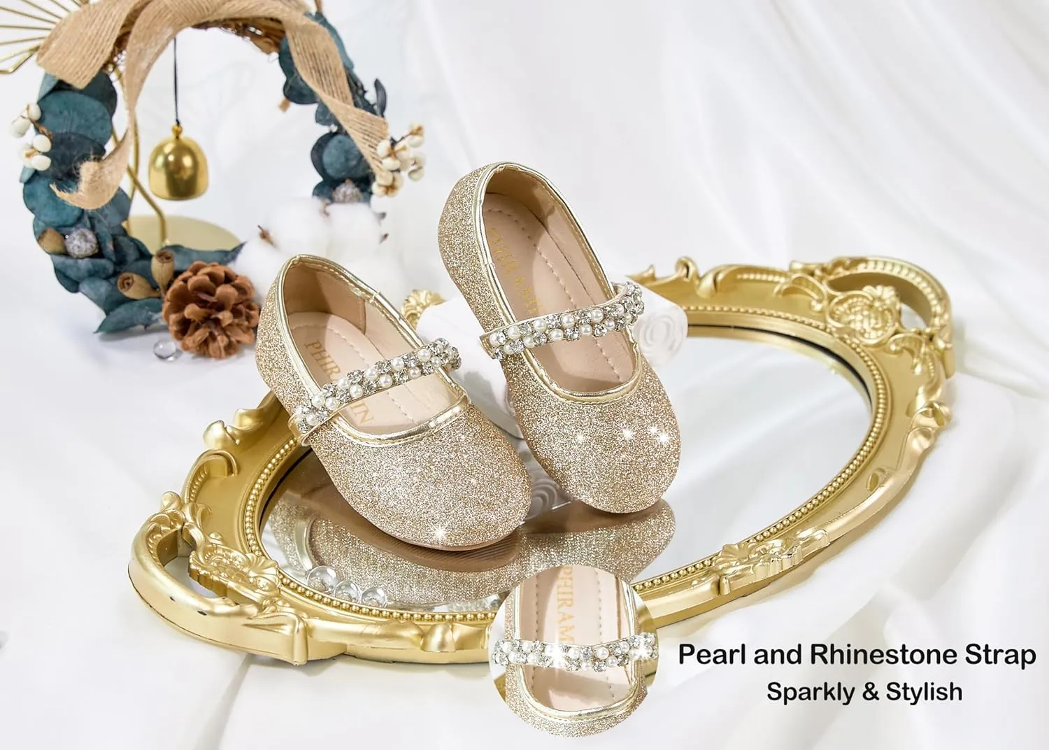 Toddler Flower Girl Dress Shoes - Little Girl Ballet Flats for Wedding Party