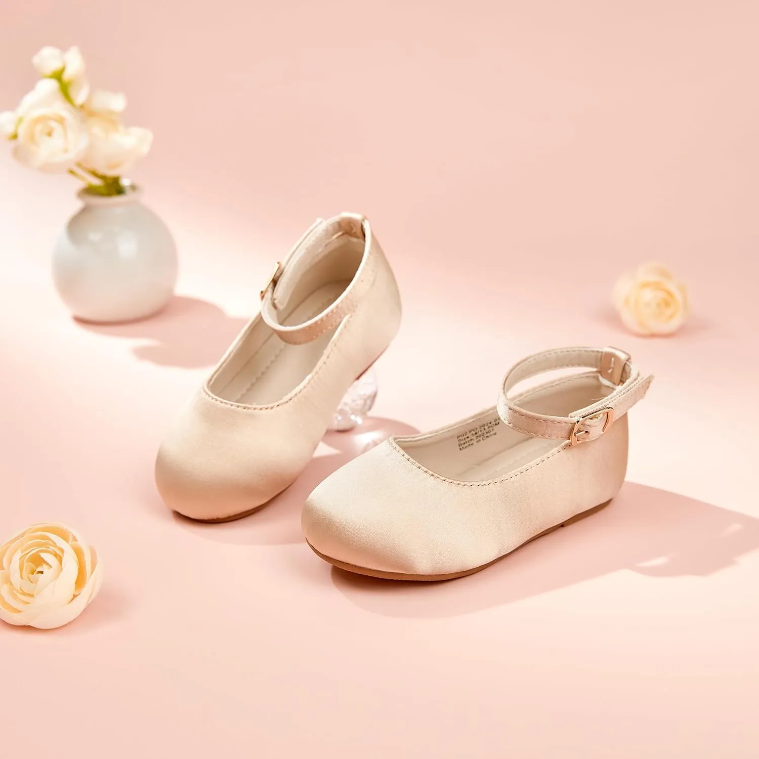 Toddler Flower Girl Dress Shoes - Little Girl Ballet Flats Sparkly Wedding Party