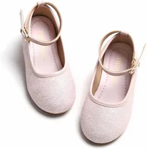 Toddler Flower Girl Dress Shoes - Little Girl Ballet Flats Sparkly Wedding Party