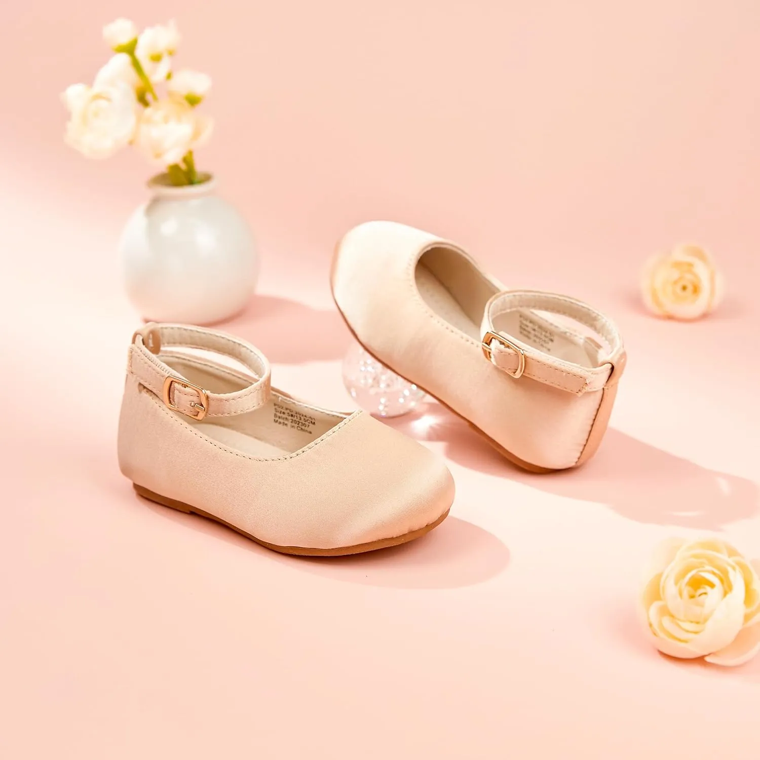 Toddler Flower Girl Dress Shoes - Little Girl Ballet Flats Sparkly Wedding Party
