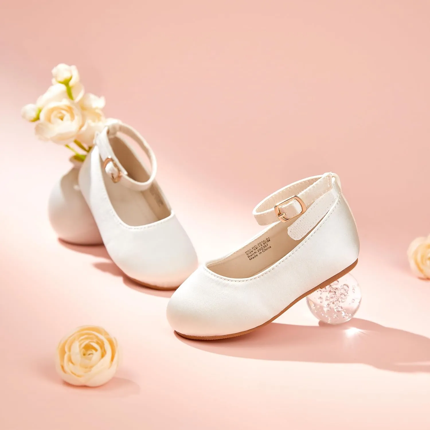 Toddler Flower Girl Dress Shoes - Little Girl Ballet Flats Sparkly Wedding Party