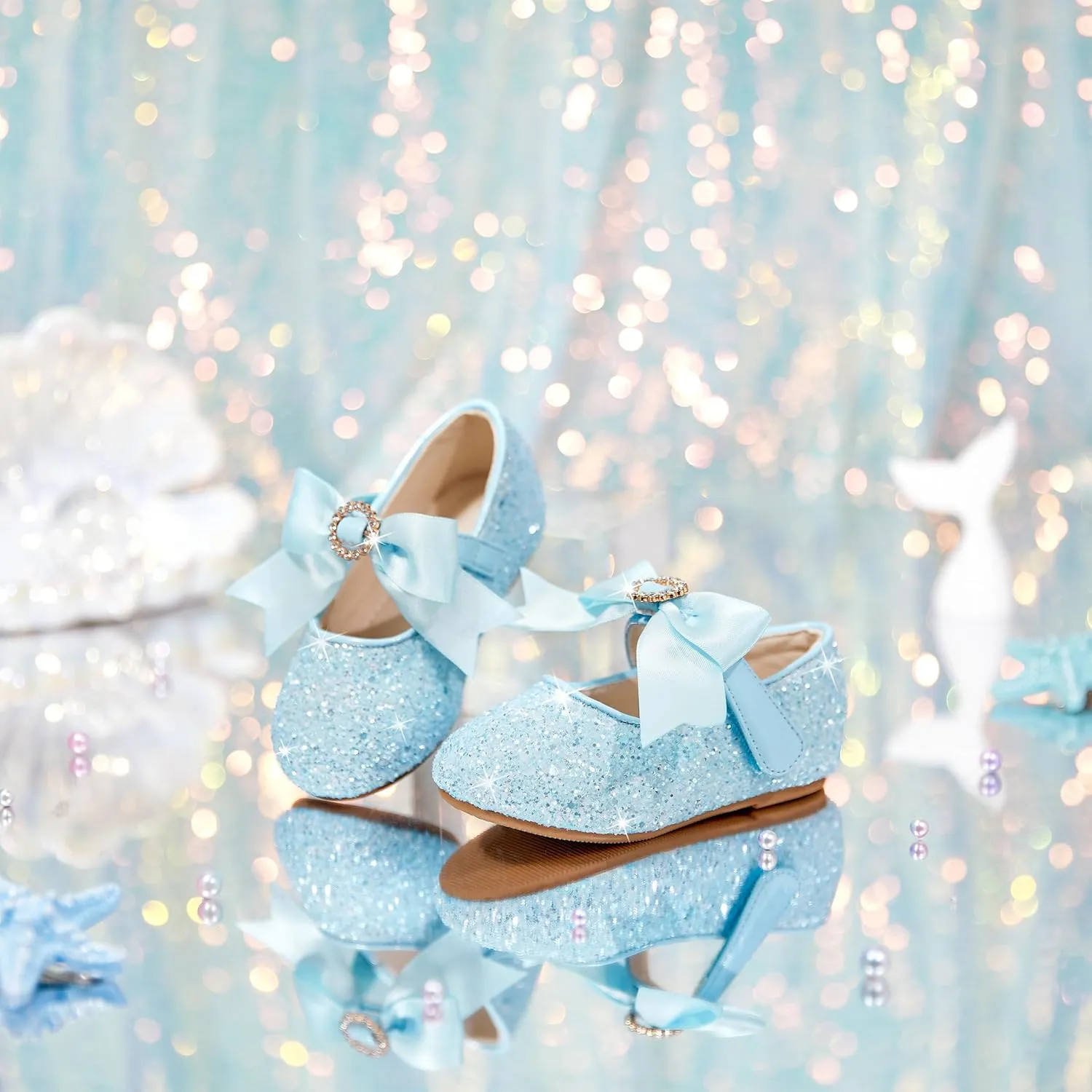 Toddler Flower Girl Dress Shoes - Little Girl Mary Janes Flats Wedding