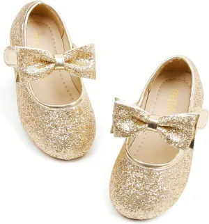 Toddler Flower Girl Dress Shoes - Little Girl Mary Janes Flats Wedding