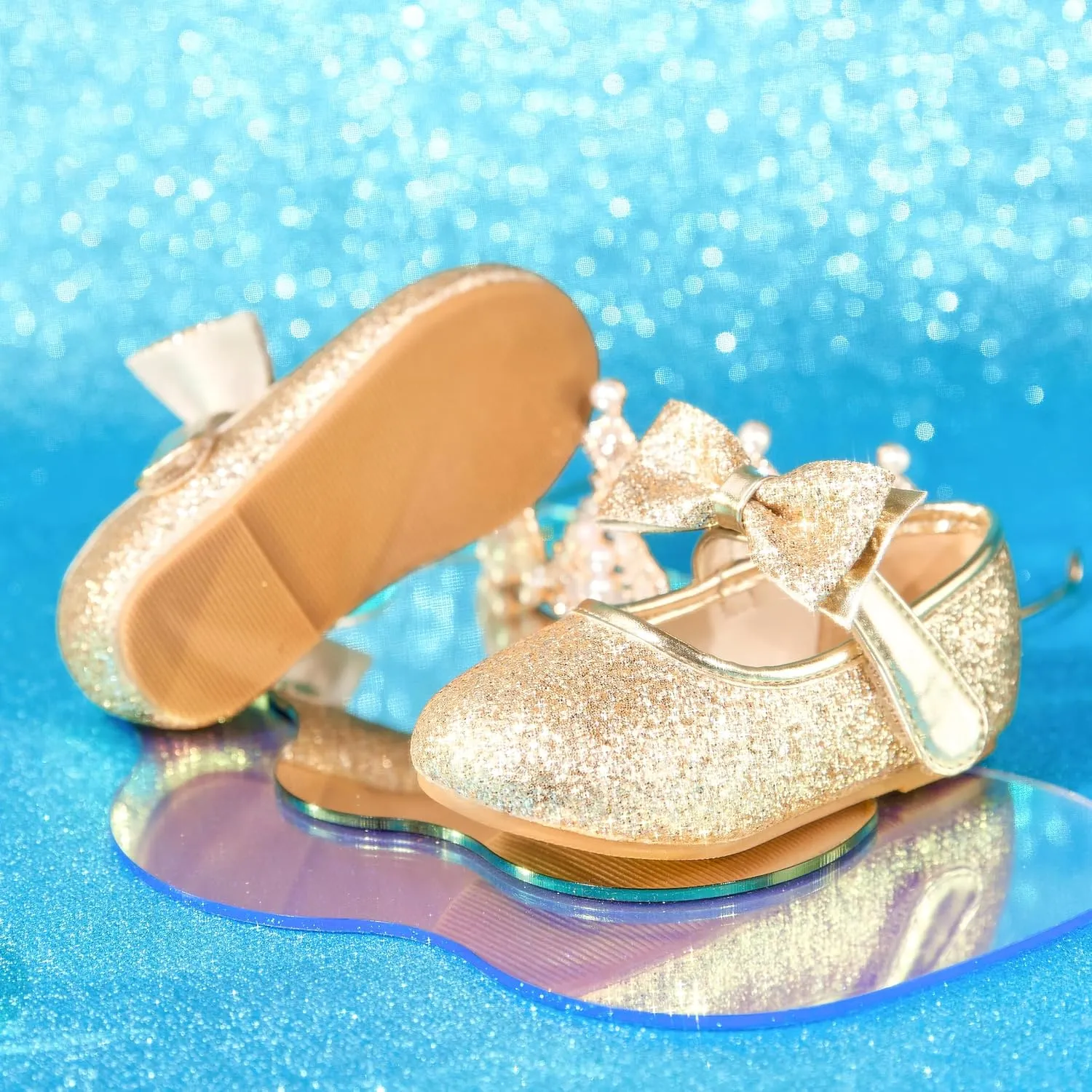 Toddler Flower Girl Dress Shoes - Little Girl Mary Janes Flats Wedding