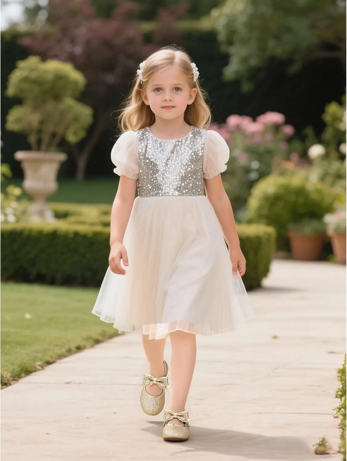Toddler Flower Girl Dress Shoes - Little Girl Mary Janes Flats Wedding