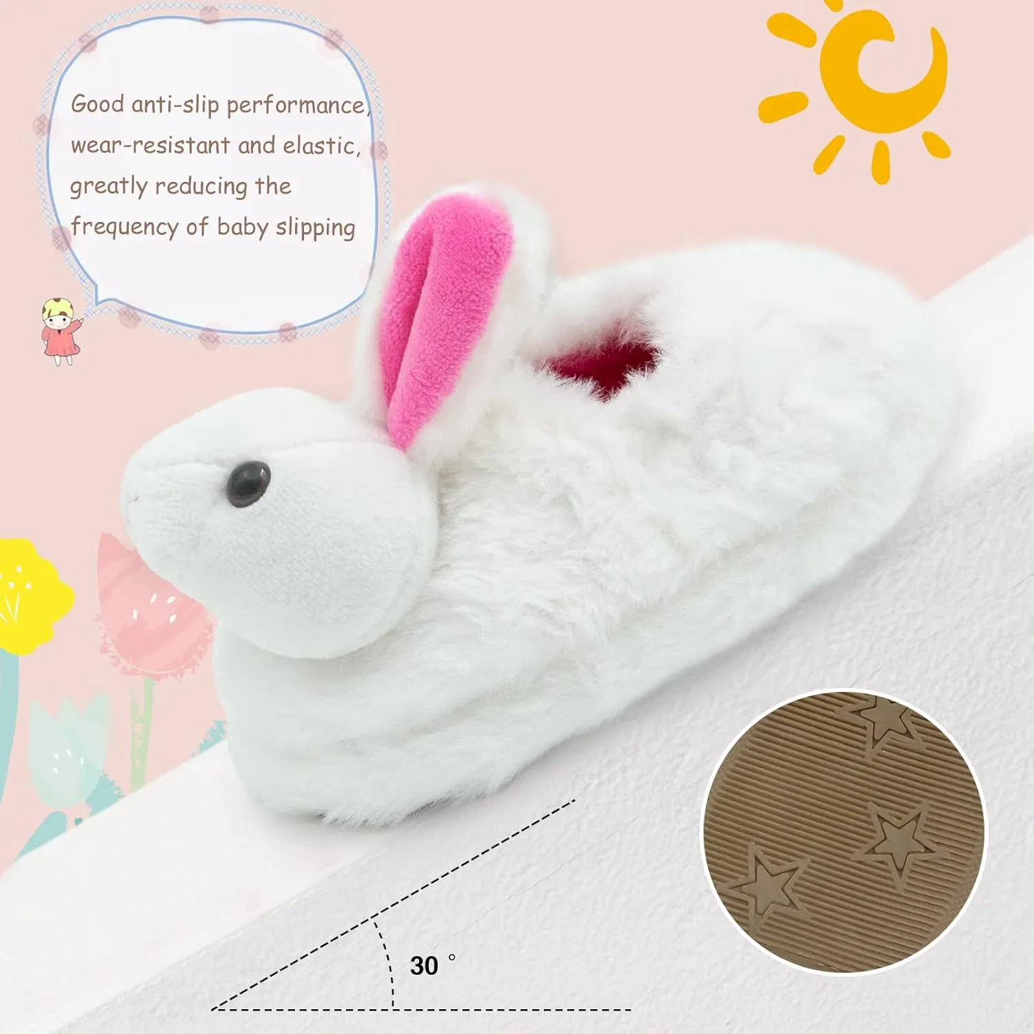 Toddler Girls Fuzzy Slippers Unicorn Tie Dye Fluffy Sandals Cartoon Cute Warm Cozy Plush Slip on Kids House Slippers
