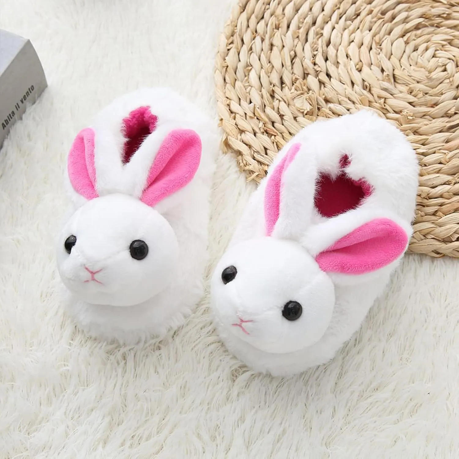 Toddler Girls Fuzzy Slippers Unicorn Tie Dye Fluffy Sandals Cartoon Cute Warm Cozy Plush Slip on Kids House Slippers