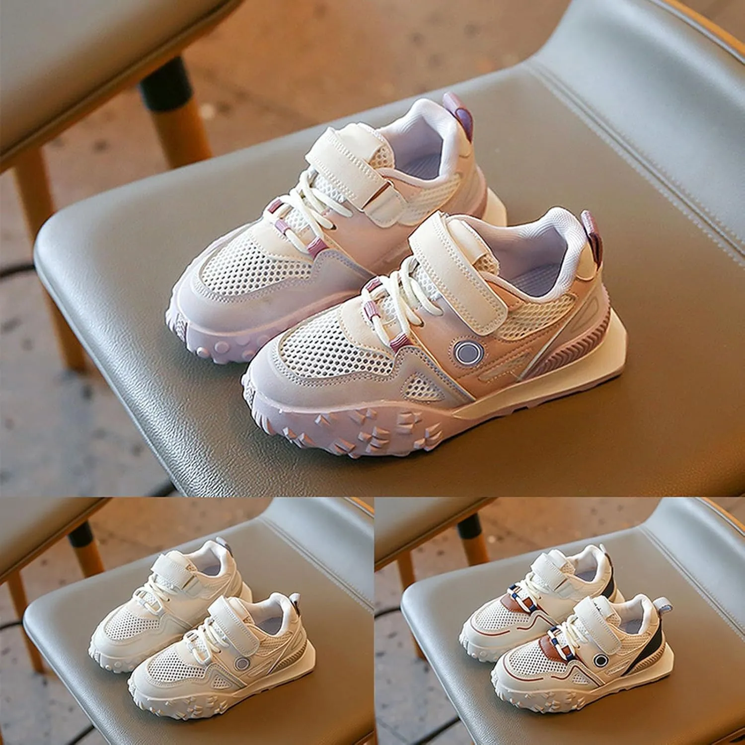 Toddler Kids Rubber Sole Sneaker Boys Girls Walking Sneakers Kids Tennis Lightweight Comfortable School Dress Shoes