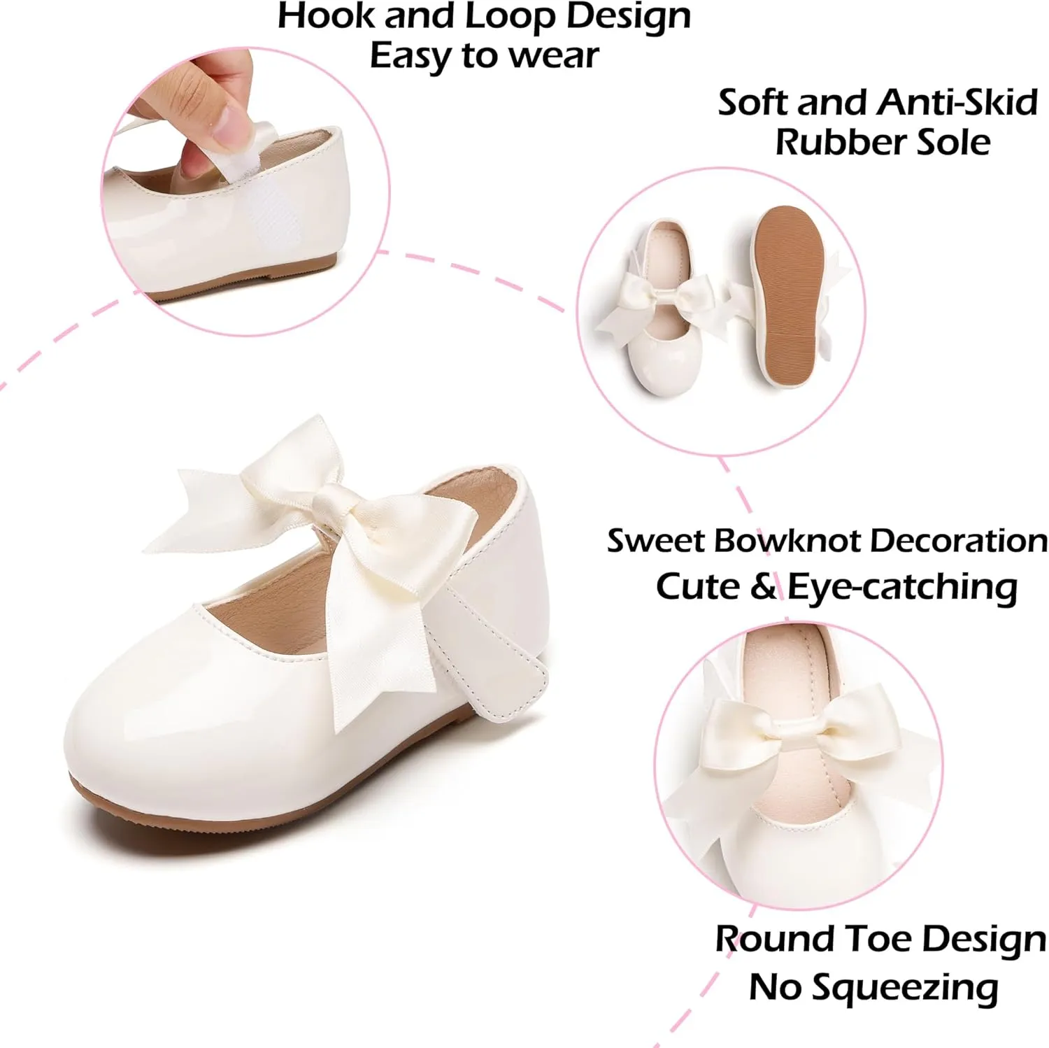 Tollder Girl Dress Shoes - Little Girl Ballet Flats for Wedding Party