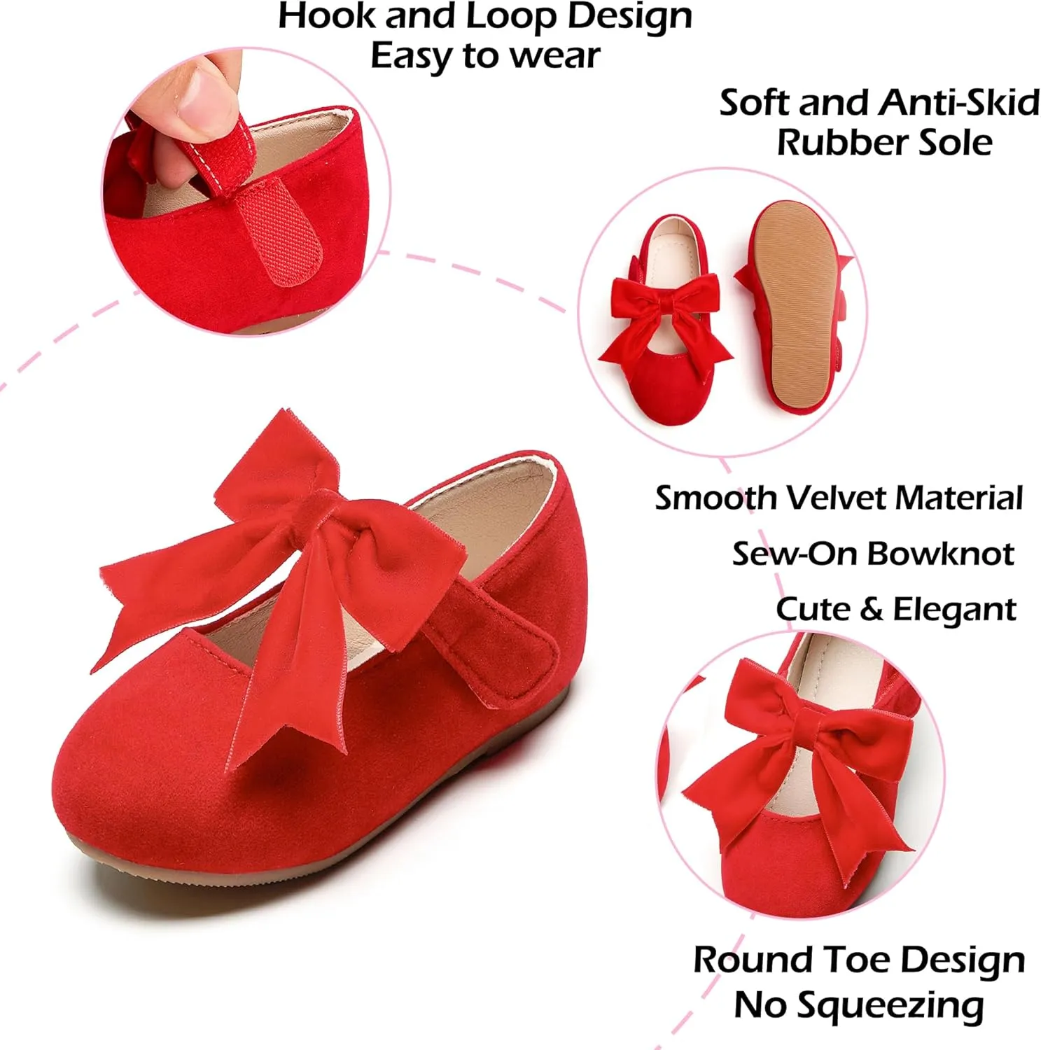 Tollder Girl Dress Shoes - Little Girl Ballet Flats for Wedding Party