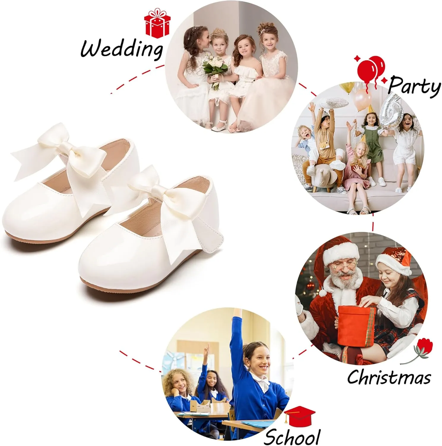 Tollder Girl Dress Shoes - Little Girl Ballet Flats for Wedding Party