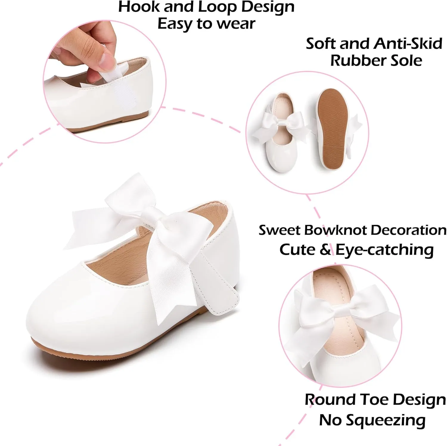 Tollder Girl Dress Shoes - Little Girl Ballet Flats for Wedding Party