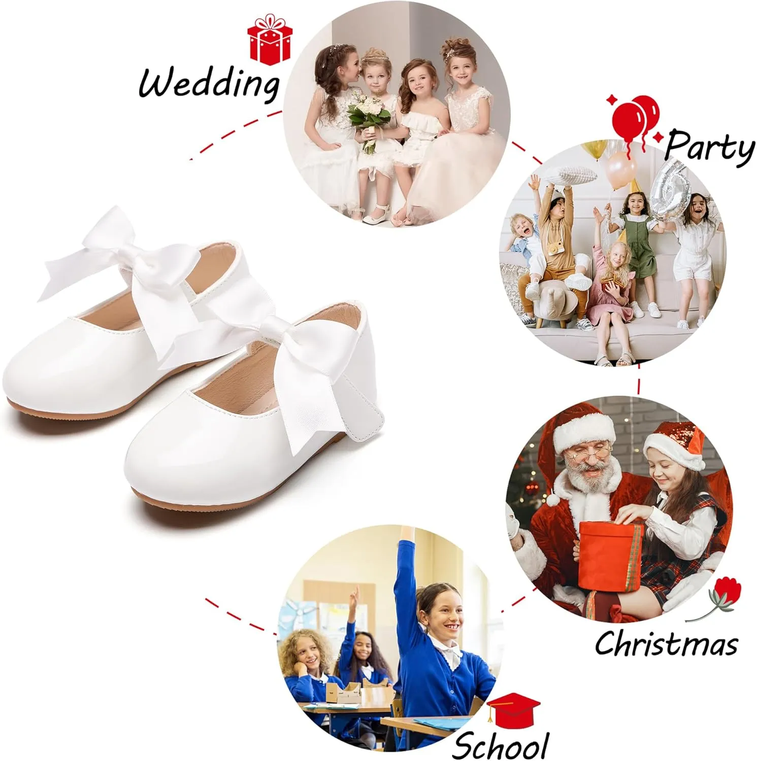 Tollder Girl Dress Shoes - Little Girl Ballet Flats for Wedding Party