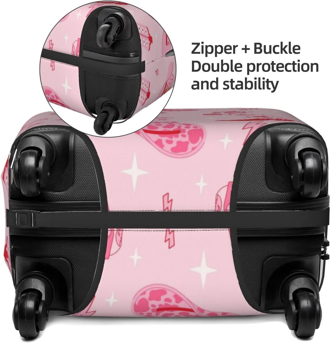 Travel Luggage Cover Suitcase Elastic Washable Stretch Retro Cowgirl Boots Hat Pink Western Suitcase Protector Bag,Anti-Scratch Spandex Double-Sided