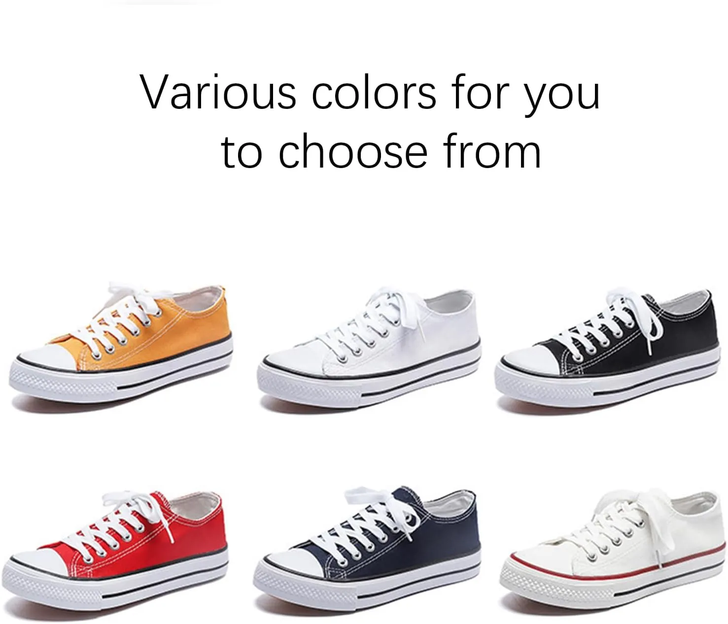 Unisex Canvas Shoes,Low Top and Lace up Fashion Casual Sneakers Black and White Casual Tennis Shoes Classic Walking Shoes (A White,Women 11/Men 9)