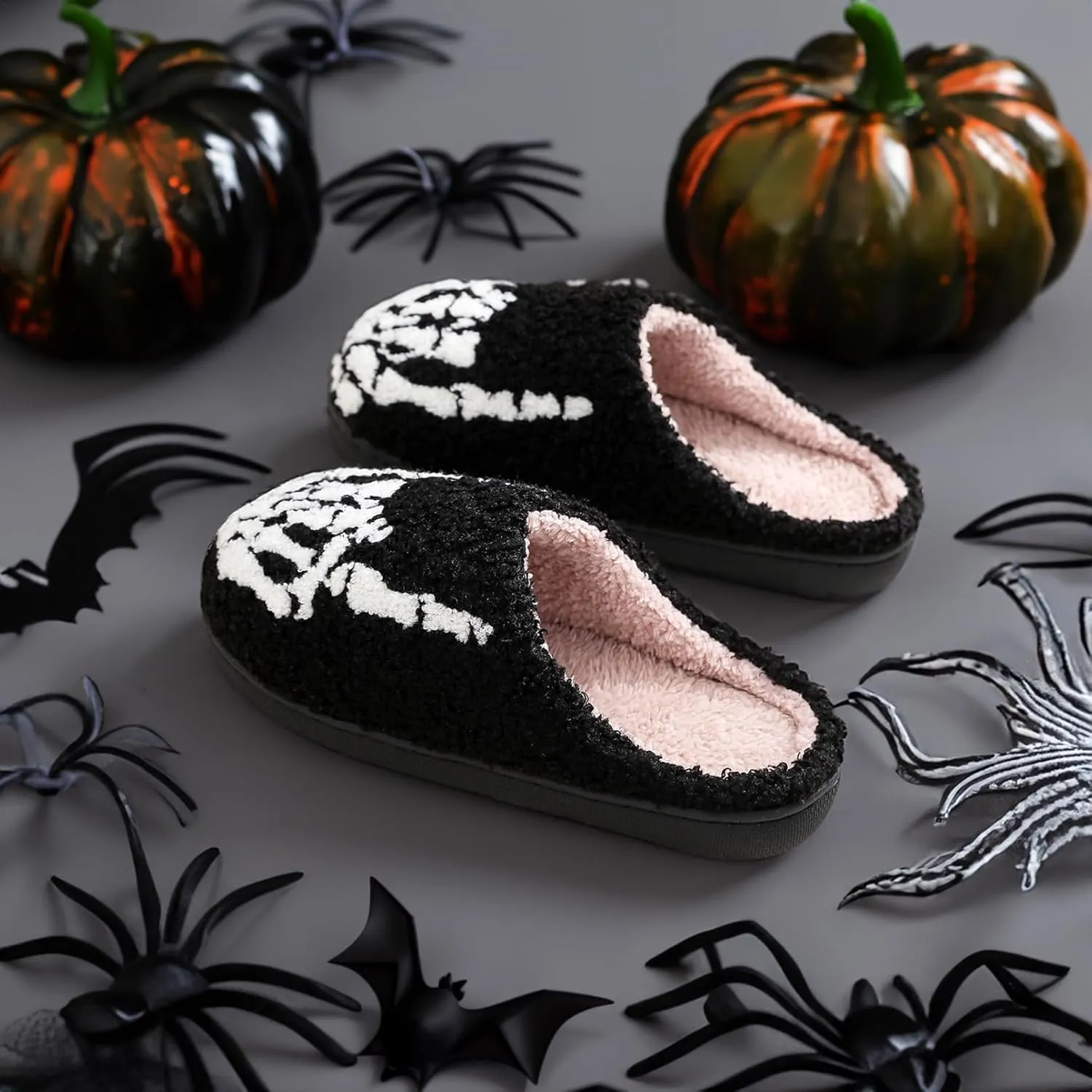 Unisex Leopard Print Happy Face Slippers - Retro Memory Foam Soft Plush Non-Slip Home Shoes