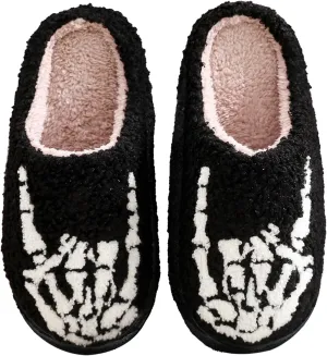 Unisex Leopard Print Happy Face Slippers - Retro Memory Foam Soft Plush Non-Slip Home Shoes
